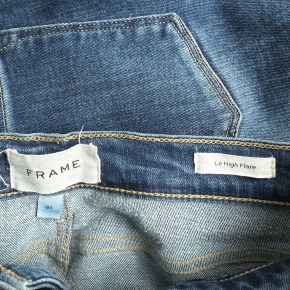 FRAME
Le High Flare Jeans High Waisted Washed Blue Stretchy Size US31 - Picture 5 of 7
